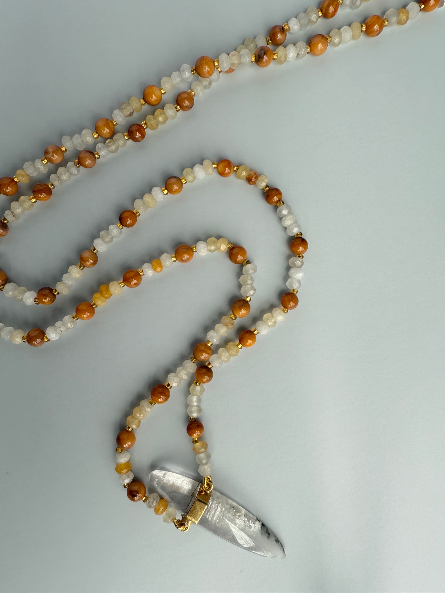 Tiger Eye, Citrine, & Clear Quartz, 32"