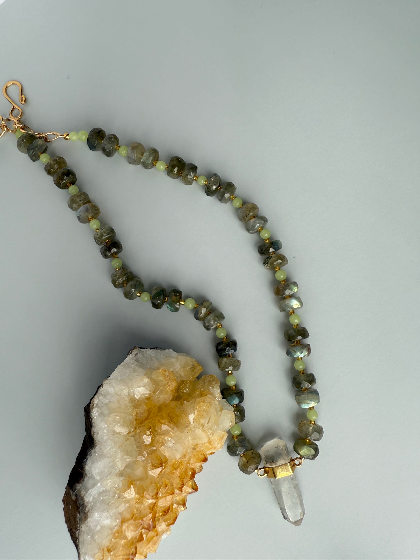 Labradorite, Lemon & Clear Quartz