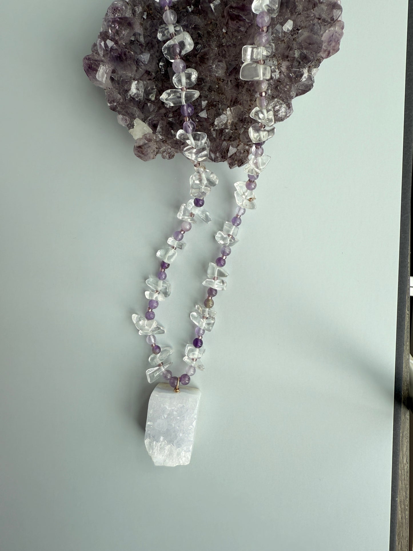 Amethyst, Clear Quartz & Blue Lace Agate