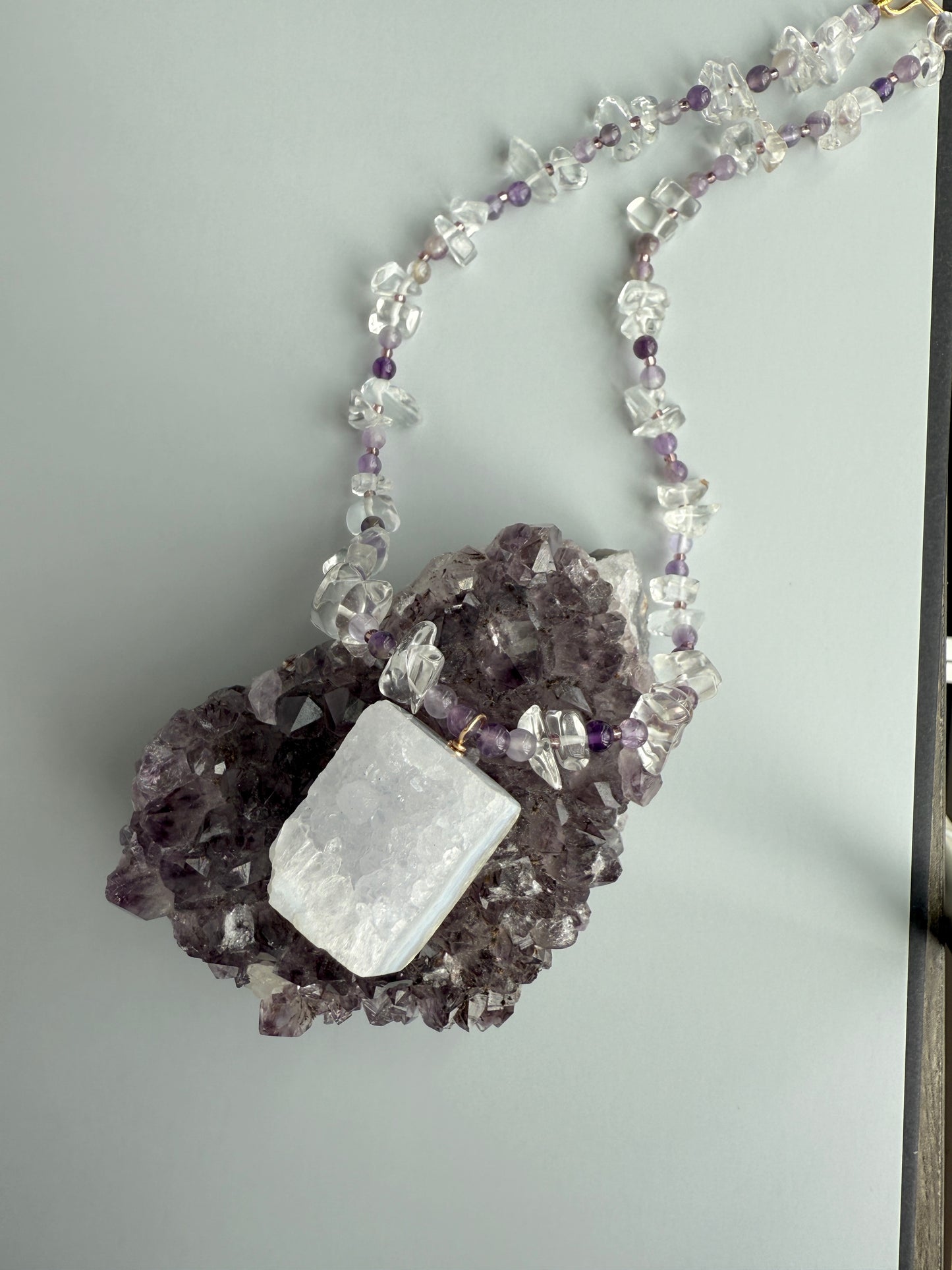Amethyst, Clear Quartz & Blue Lace Agate