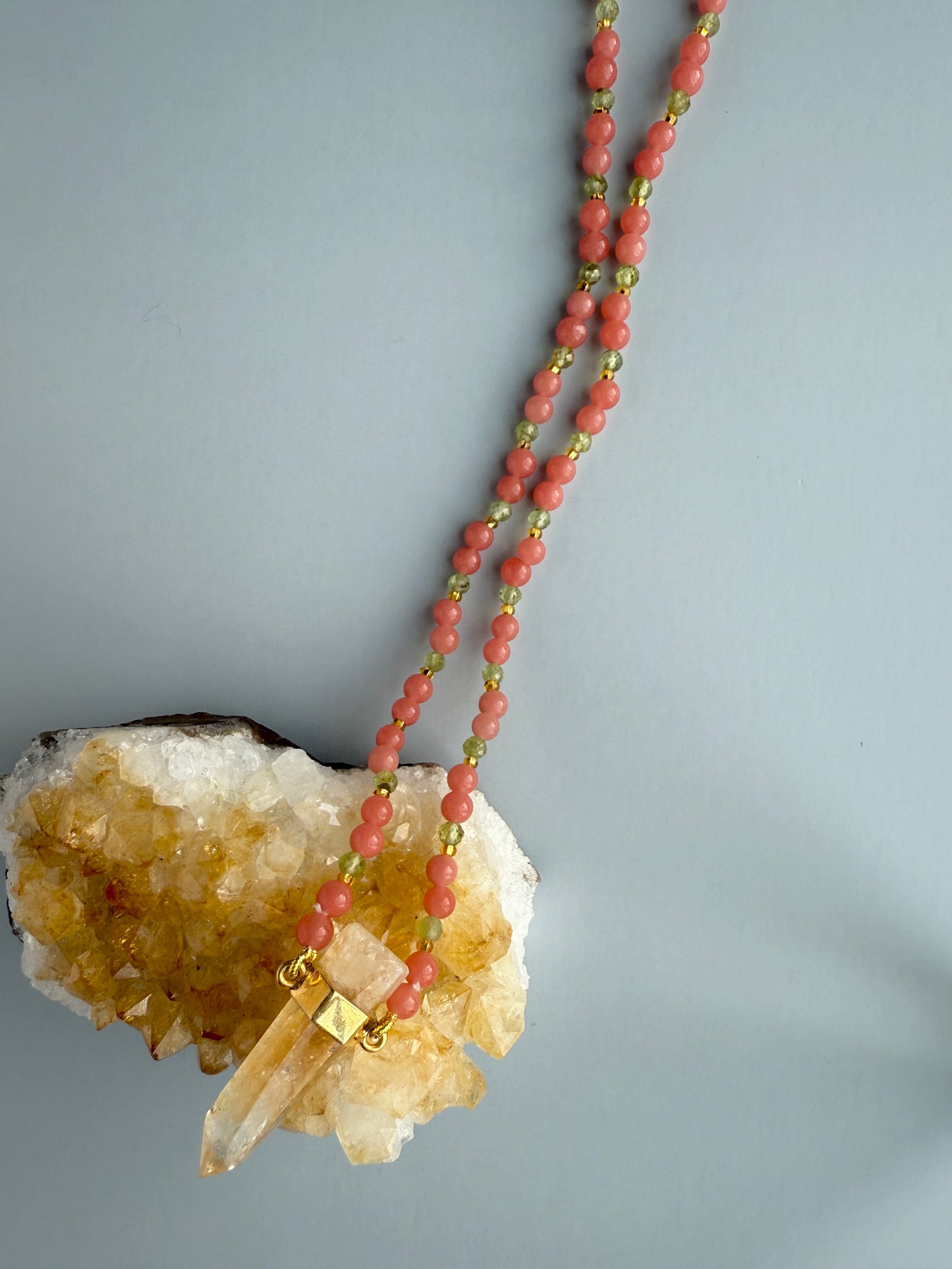 Peach Quartz & Citrine