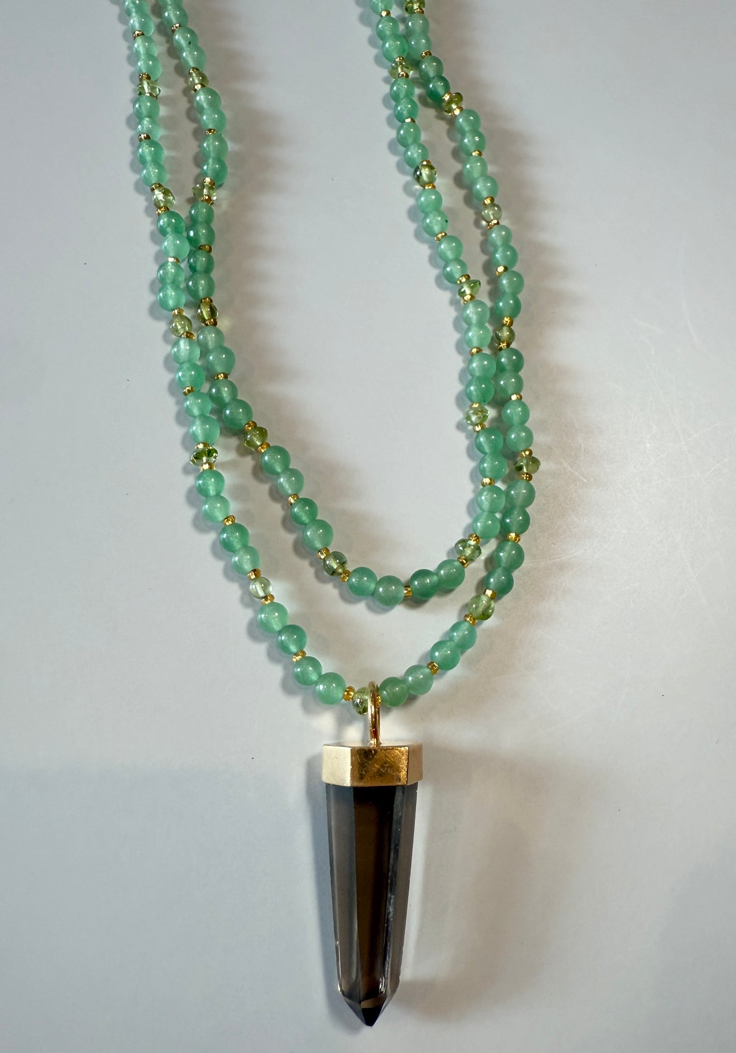 Green Quartz & Smoky Quartz, 32"