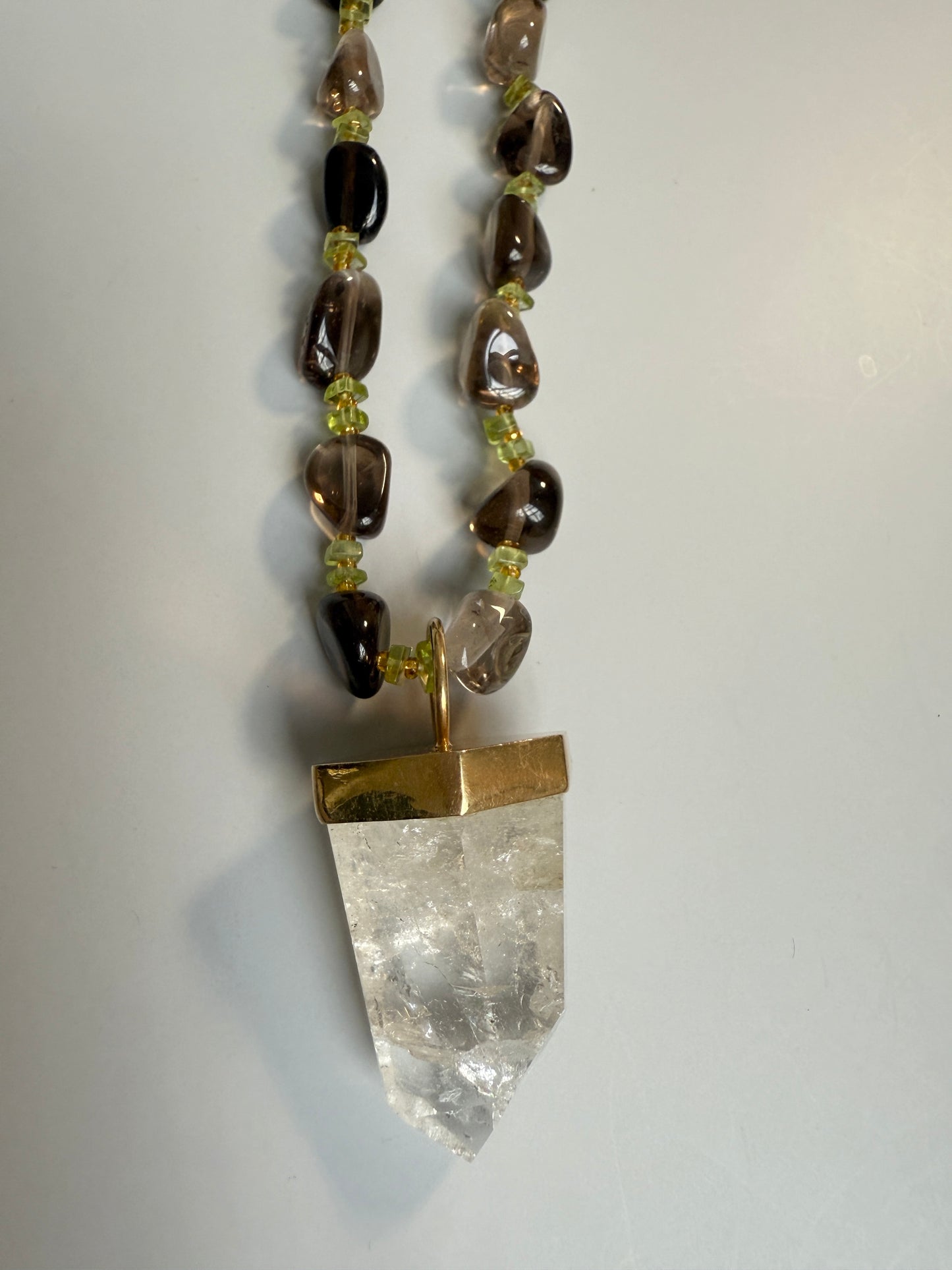 Smoky Quartz, Peridot, & Clear Quartz