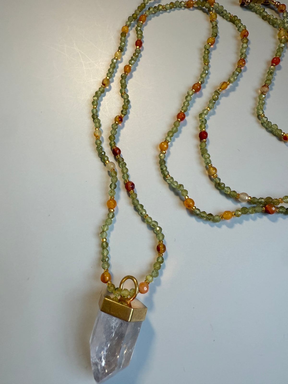 Peridot, Carnelian & Amethyst, 40"