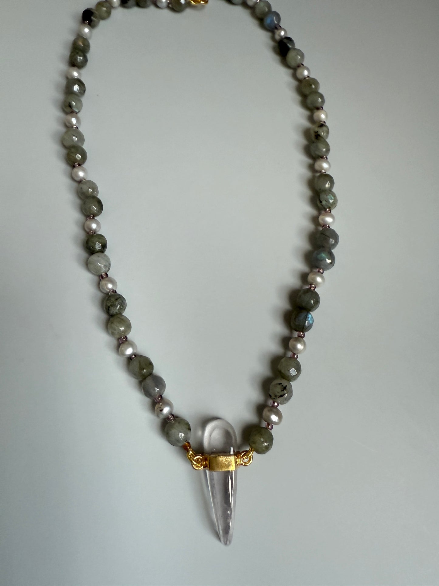 Labradorite, Freshwater Pearls & Amethyst