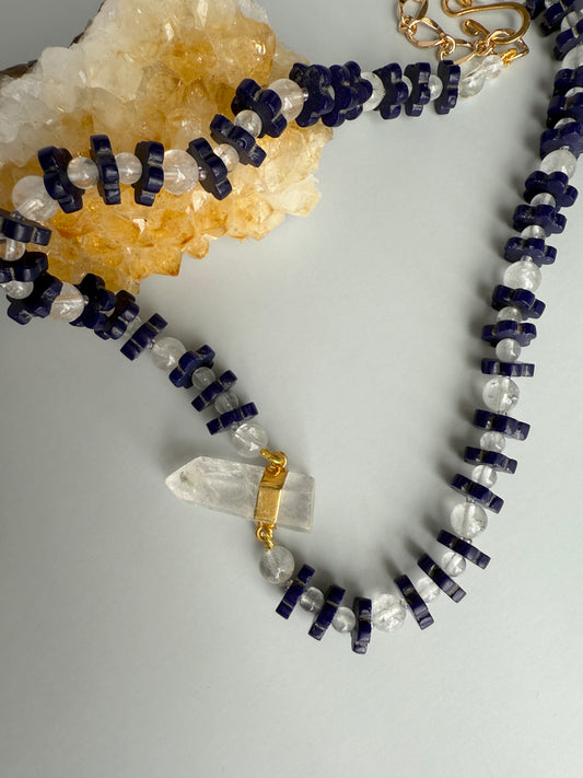 Flower Venetian Glass & Clear Quartz