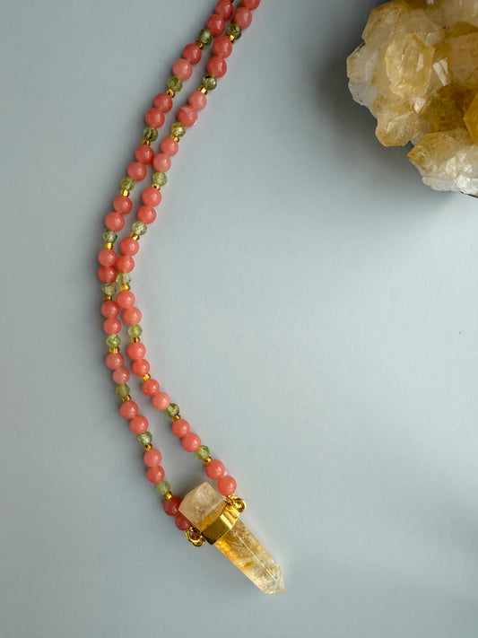 Peach Quartz & Citrine