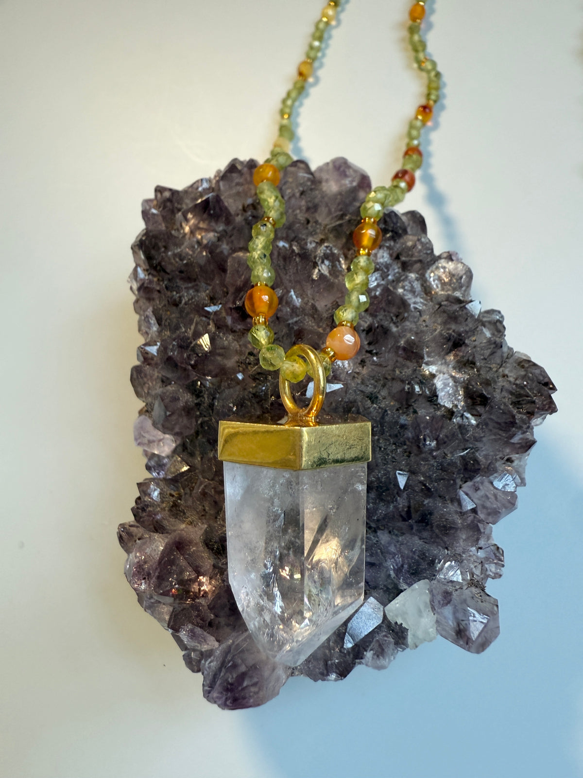 Peridot, Carnelian & Amethyst, 40"