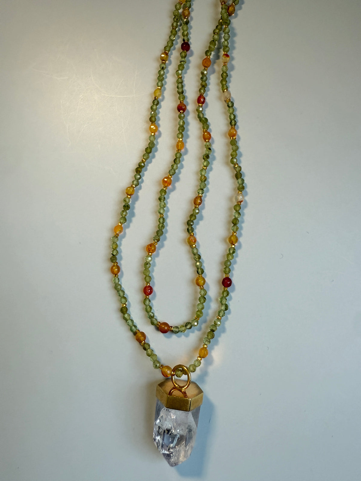 Peridot, Carnelian & Amethyst, 40"
