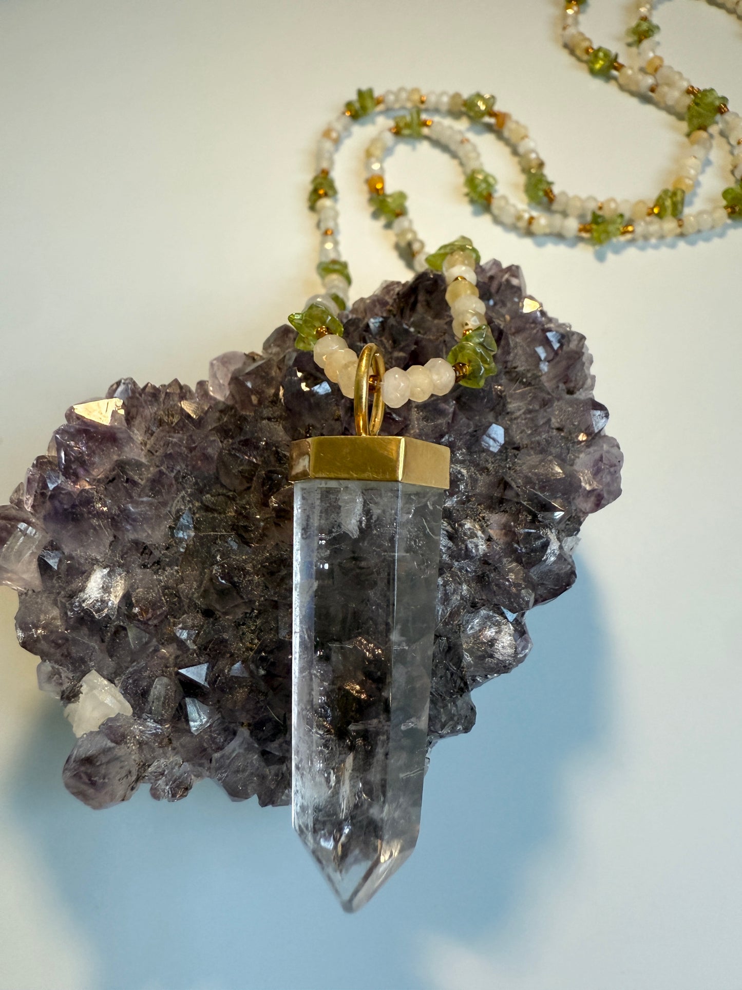 Peridot, Moonstone & Amethyst, 32"