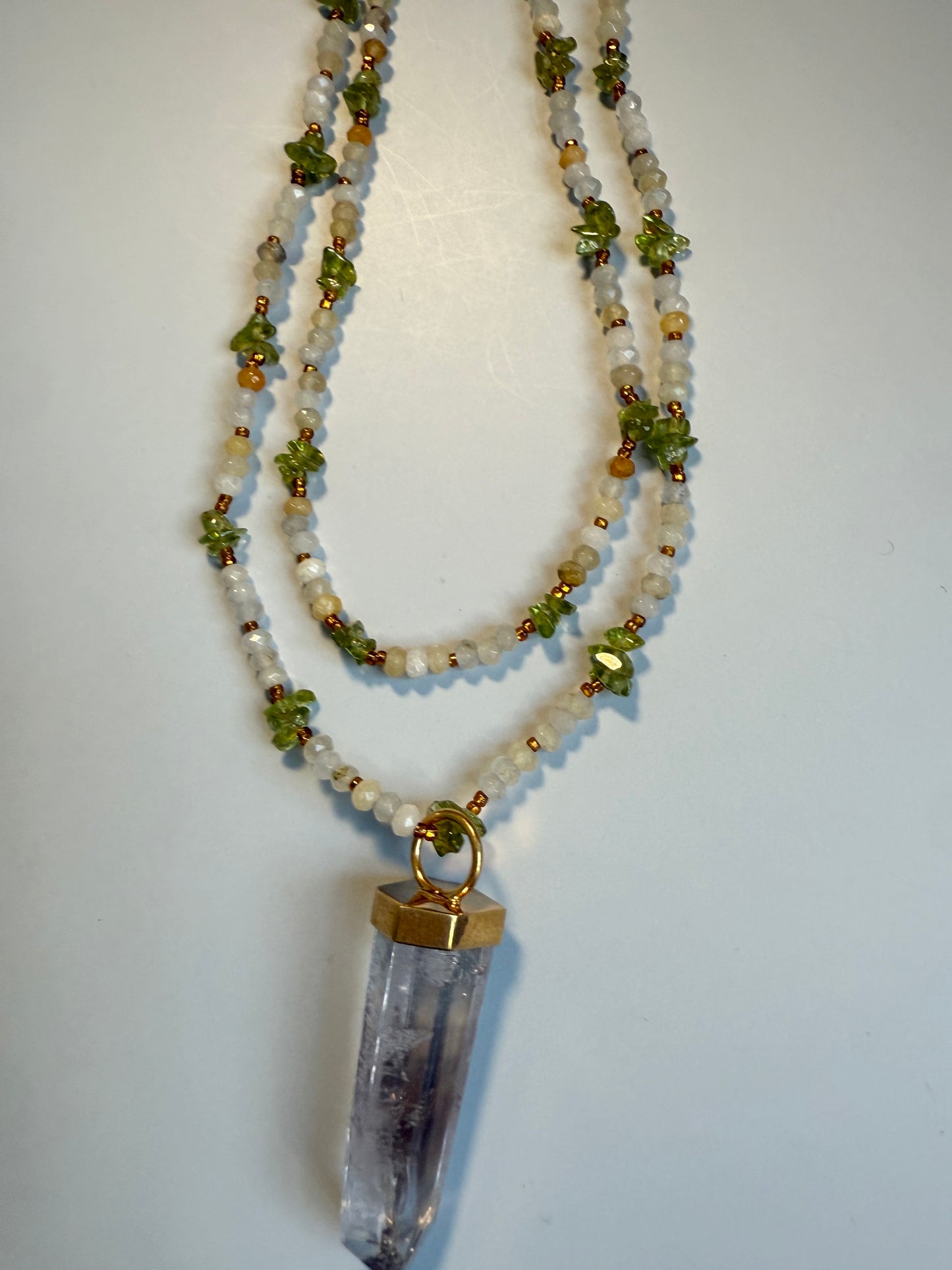 Peridot, Moonstone & Amethyst, 32"
