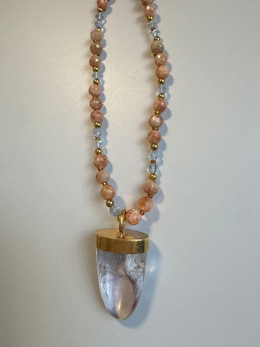 Peach Quartz & Amethyst, 48"