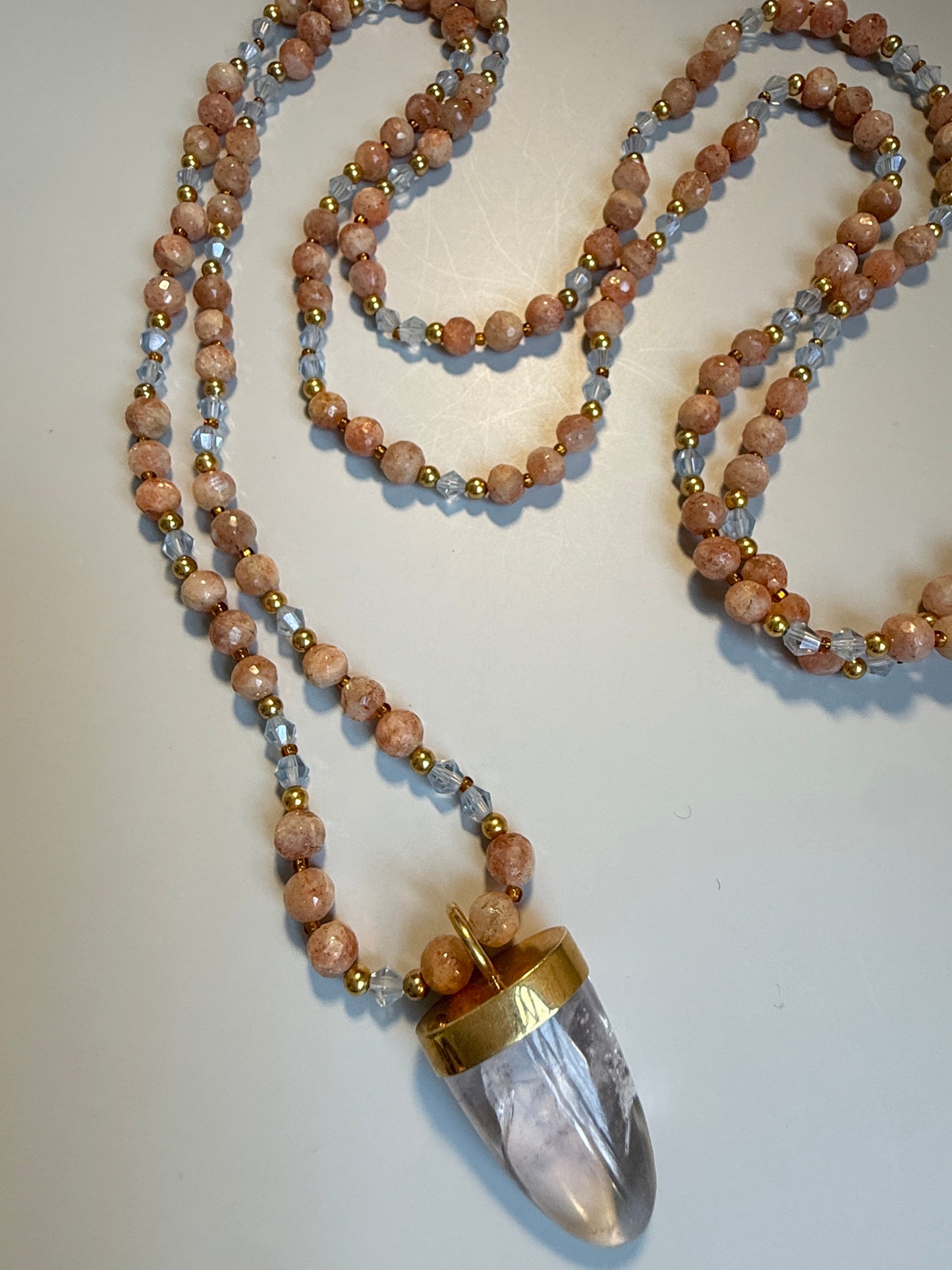 Peach Quartz & Amethyst, 48"