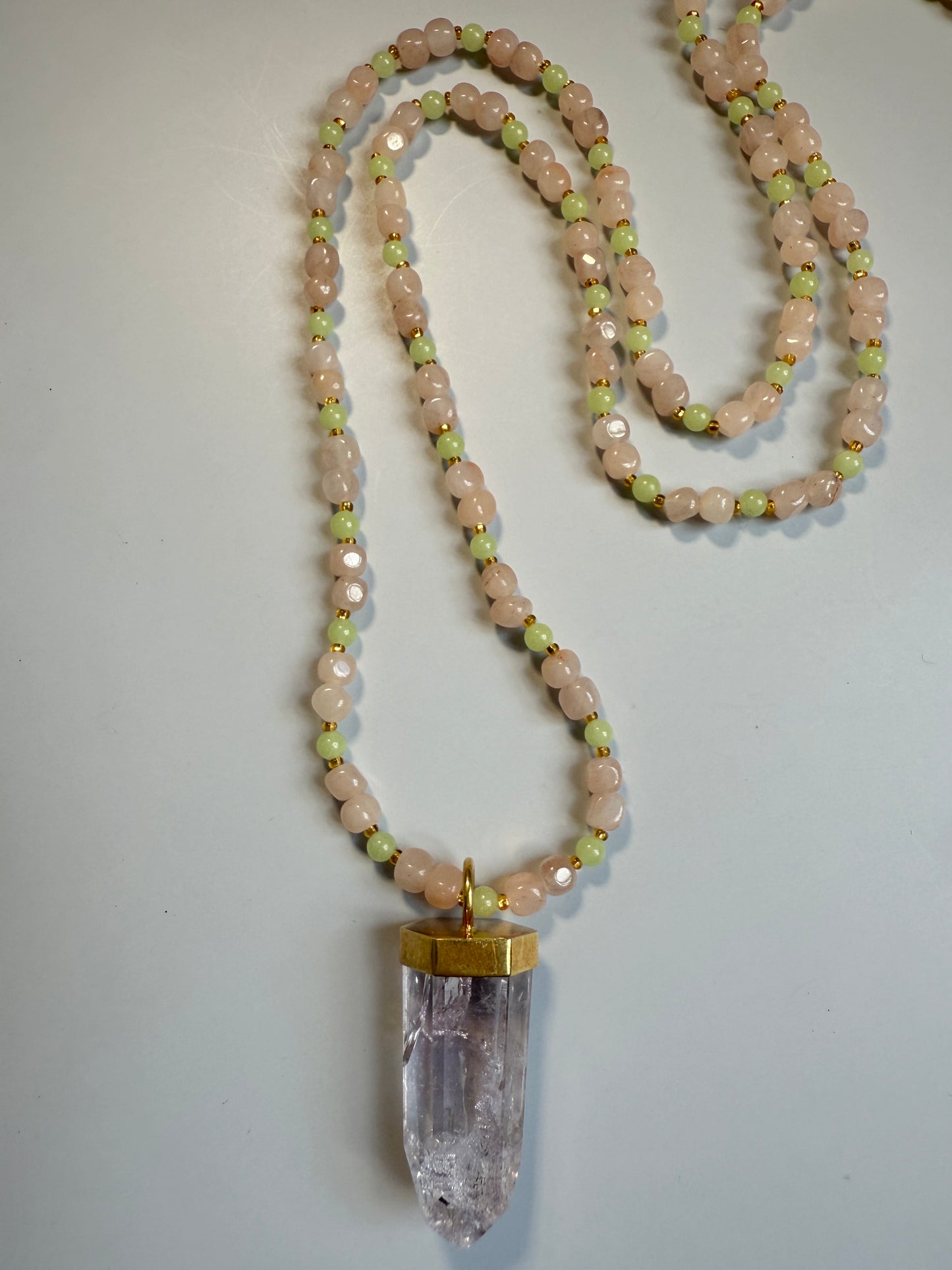 Peach, Lime Quartz & Amethyst, 40"