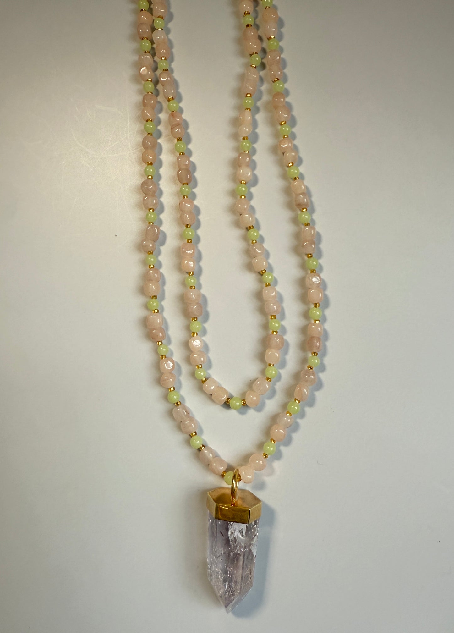 Peach, Lime Quartz & Amethyst, 40"