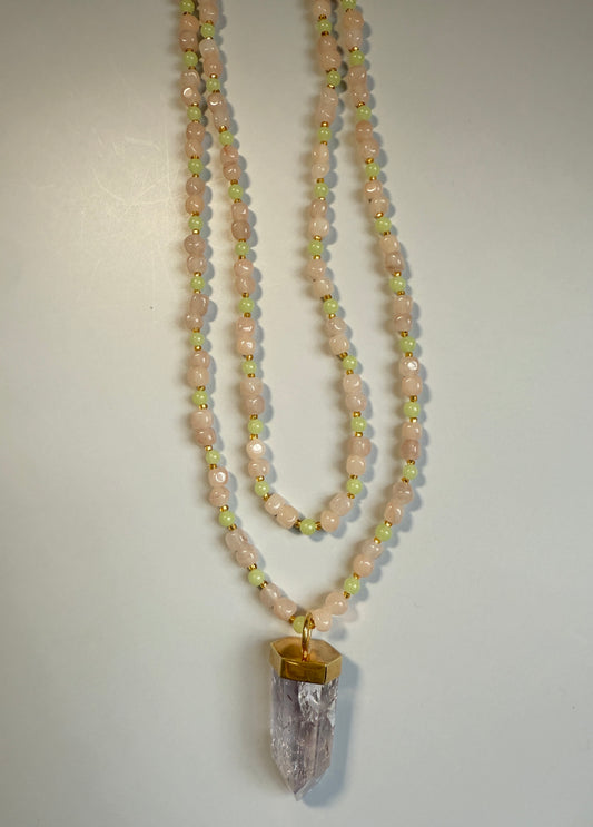 Peach, Lime Quartz & Amethyst, 40"