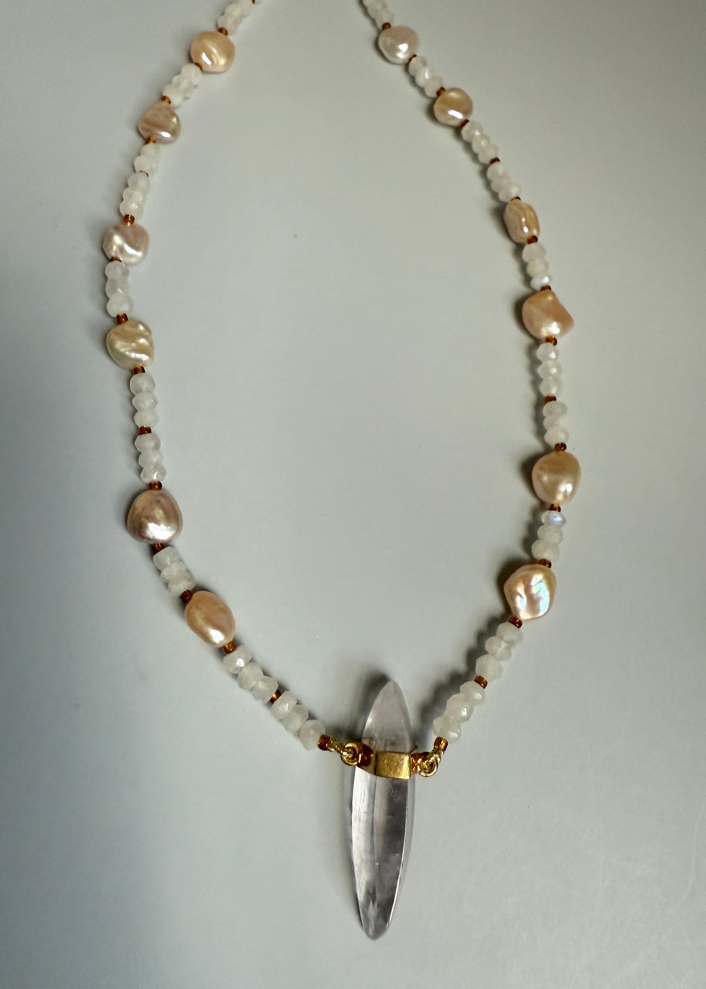 Moonstone, Freshwater Pearls & Amethyst