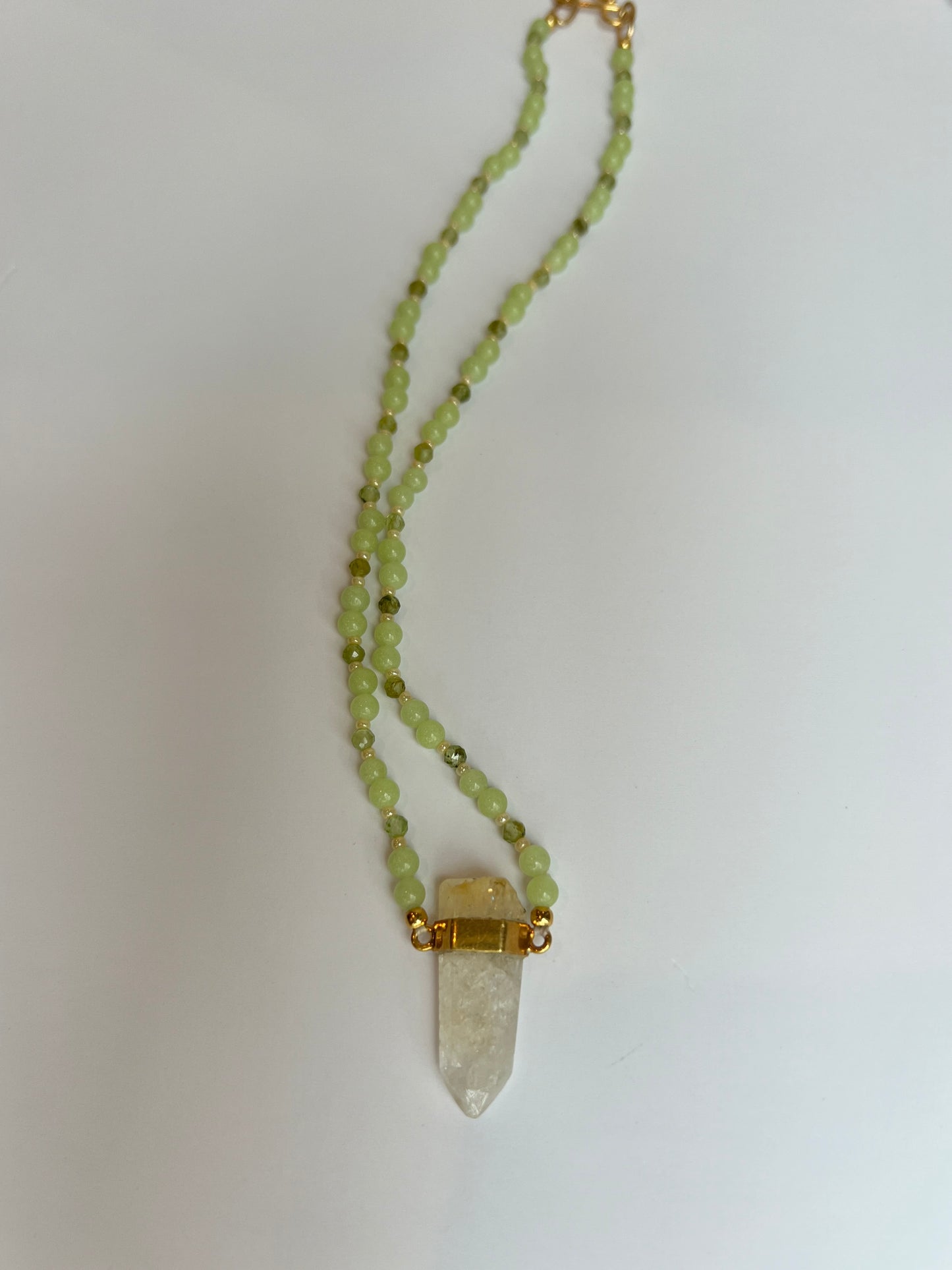 Green Quartz & Citrine