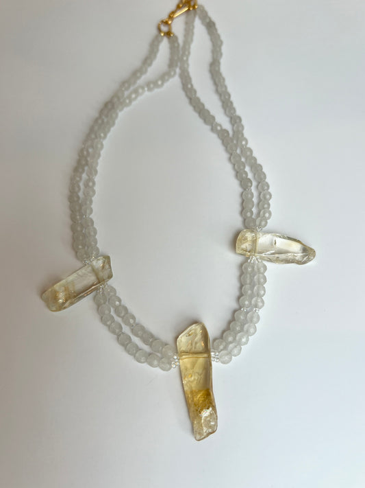 Moonstone & Citrine (double stand)