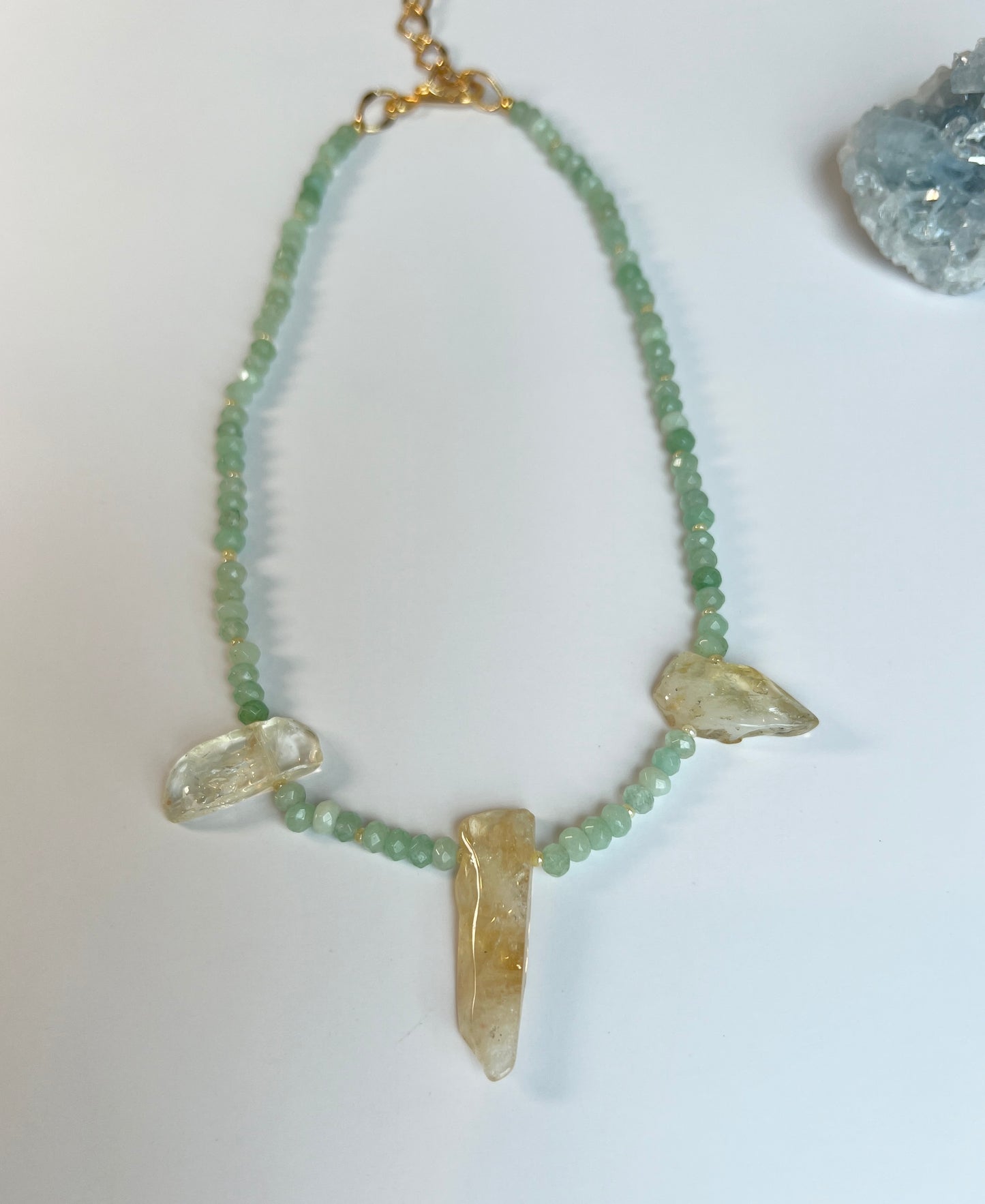 Green Quartz & Citrine